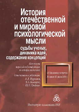 История отечественной и мировой психологической мысли. Cудьбы ученых, динамика идей, содержание концепций. Материалы всероссийской конференции по истории психологии «VI Московские встречи», 30 июня–02 июля 2016 г. (pdf)